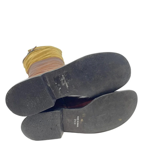 Matisse Suede and Leather Tan Cognac Brown Tall Riding Boots Size 7.5 - Picture 10 of 11